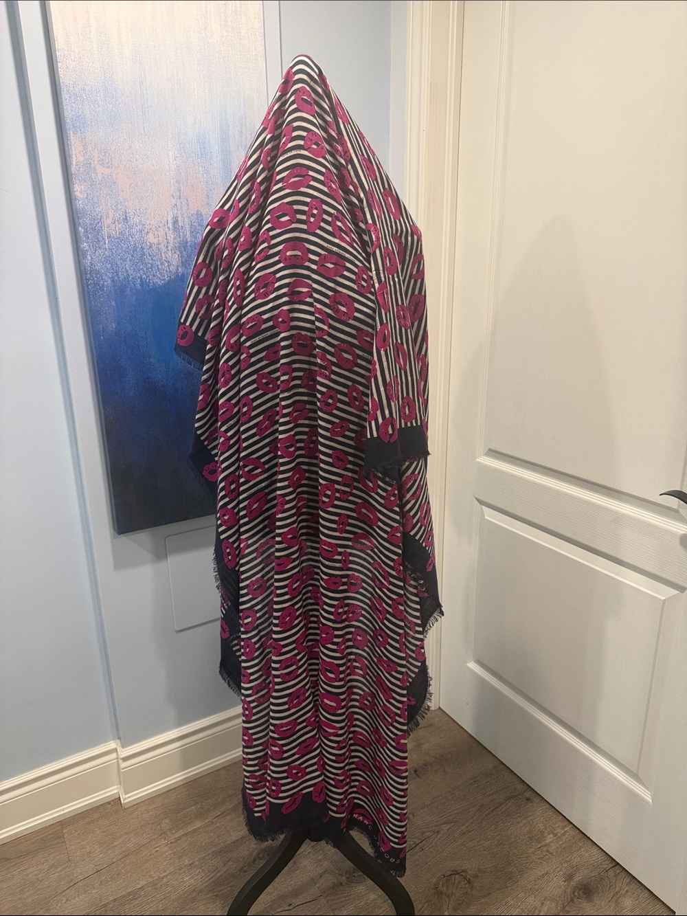 Marc By Marc Jacobs Pink and Black Patterned Shawl - Picture 5 of 5